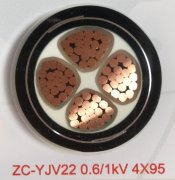 ZC-YJV22-4X95 阻燃交聯聚乙烯絕緣鋼帶鎧裝電力電纜